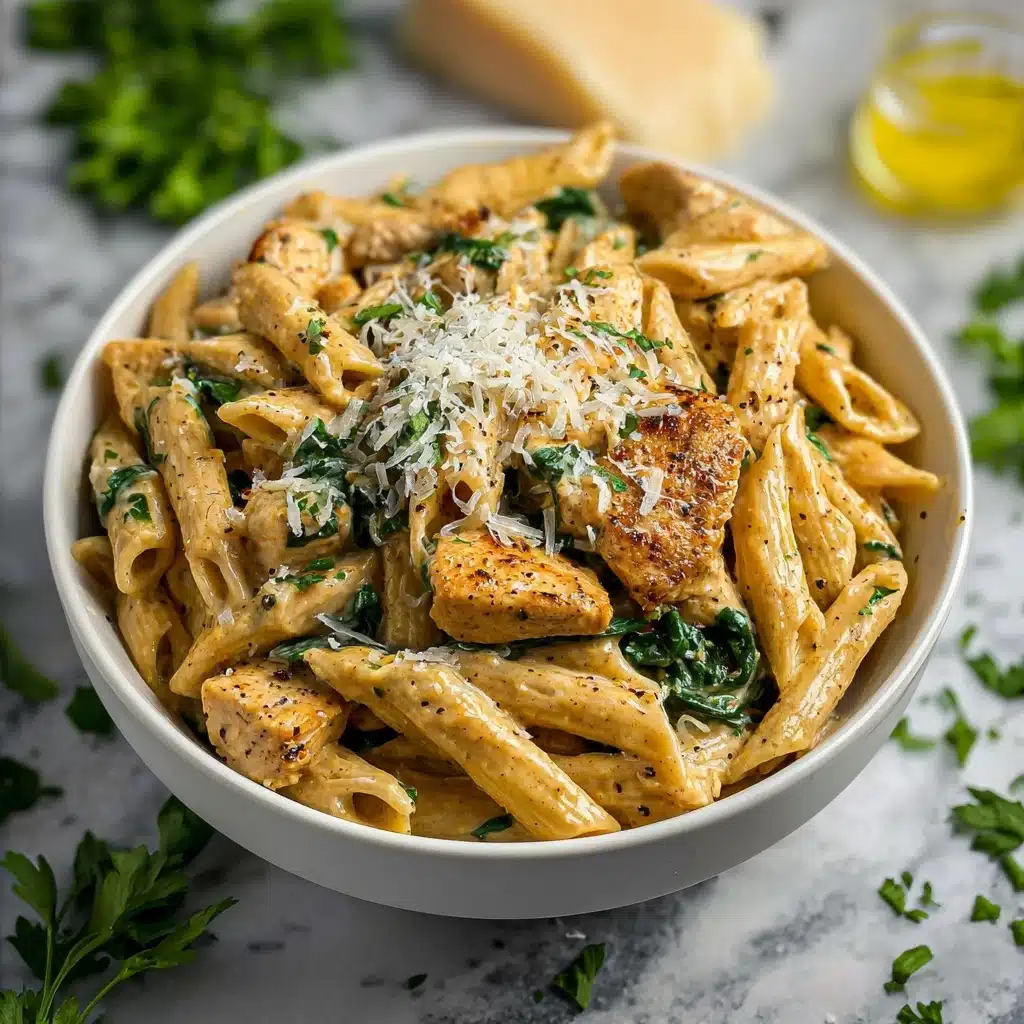 Healthy Garlic Parmesan Chicken Pasta Recipe - Recipe Image
