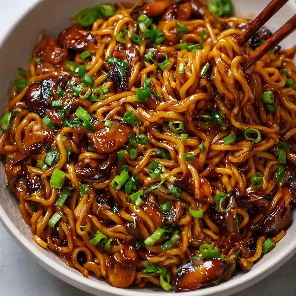 Sticky Garlic Chicken Noodles Recipe - Recipe Image