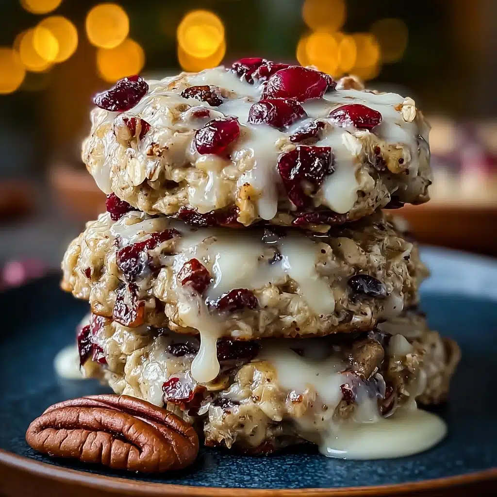 No-Bake Cranberry Pecan Praline Cookies Recipe - Recipe Image
