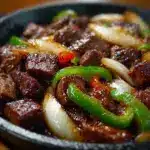 Sizzling Chinese Pepper Steak with Onions Recipe