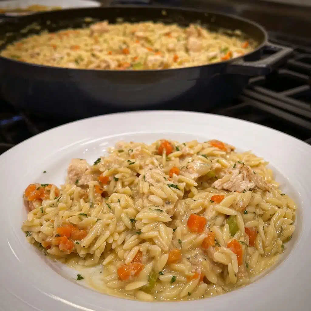 Creamy Chicken Pot Pie Orzo Recipe - Recipe Image