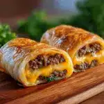 Easy Garlic Butter Beef Cheeseburger Rollups Recipe