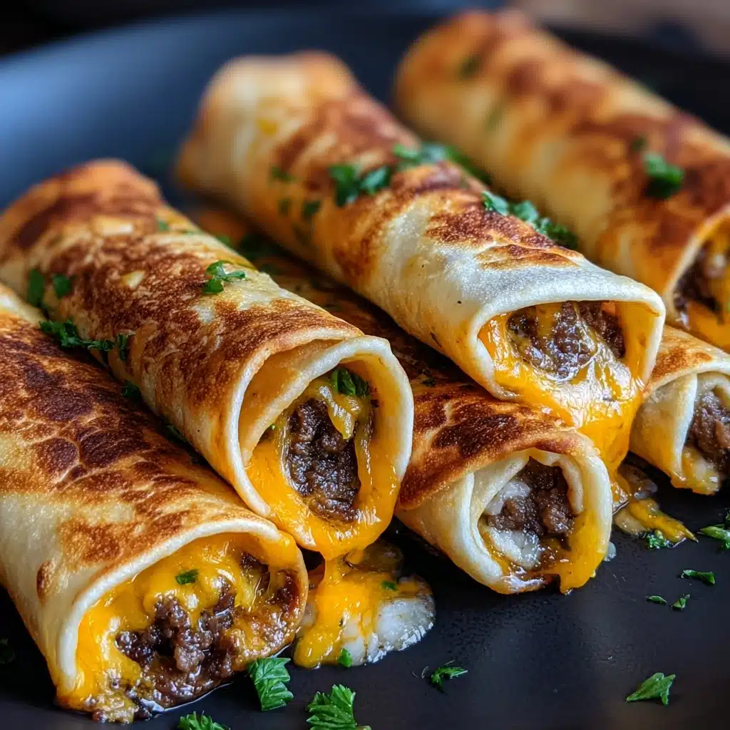 Easy Garlic Butter Beef Cheeseburger Rollups Recipe - Recipe Image