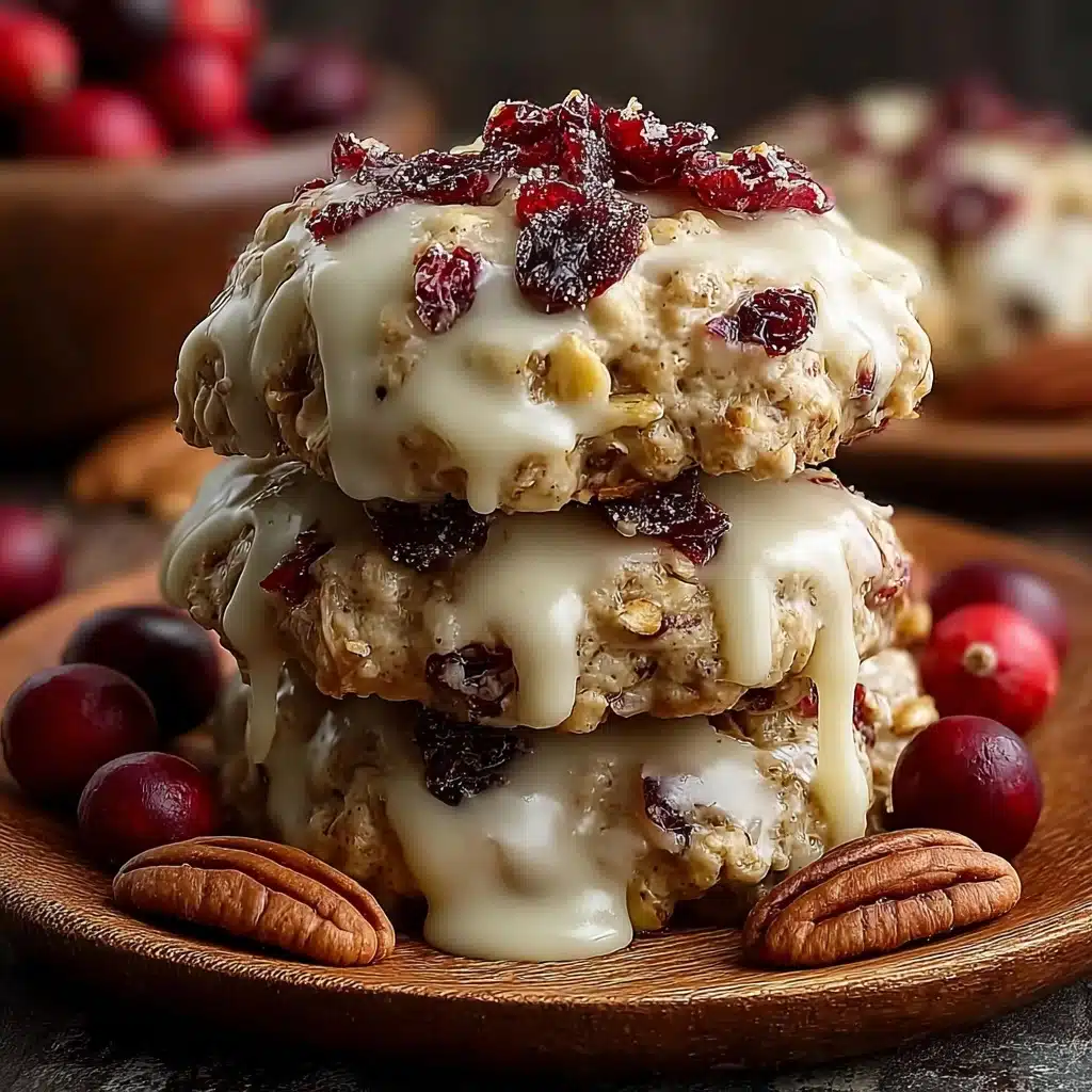 No-Bake Cranberry Pecan Praline Cookies Recipe - Recipe Image