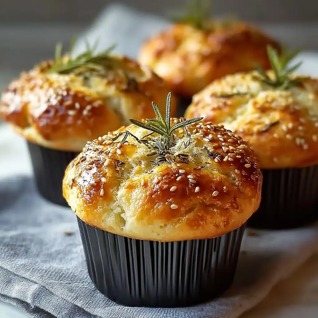 Easy Garlic Rosemary Focaccia Muffins Recipe - Recipe Image