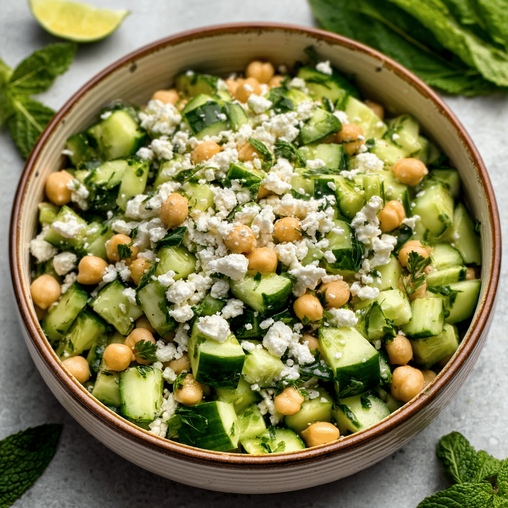 Cucumber Chickpea Feta Lemon Recipe - Recipe Image
