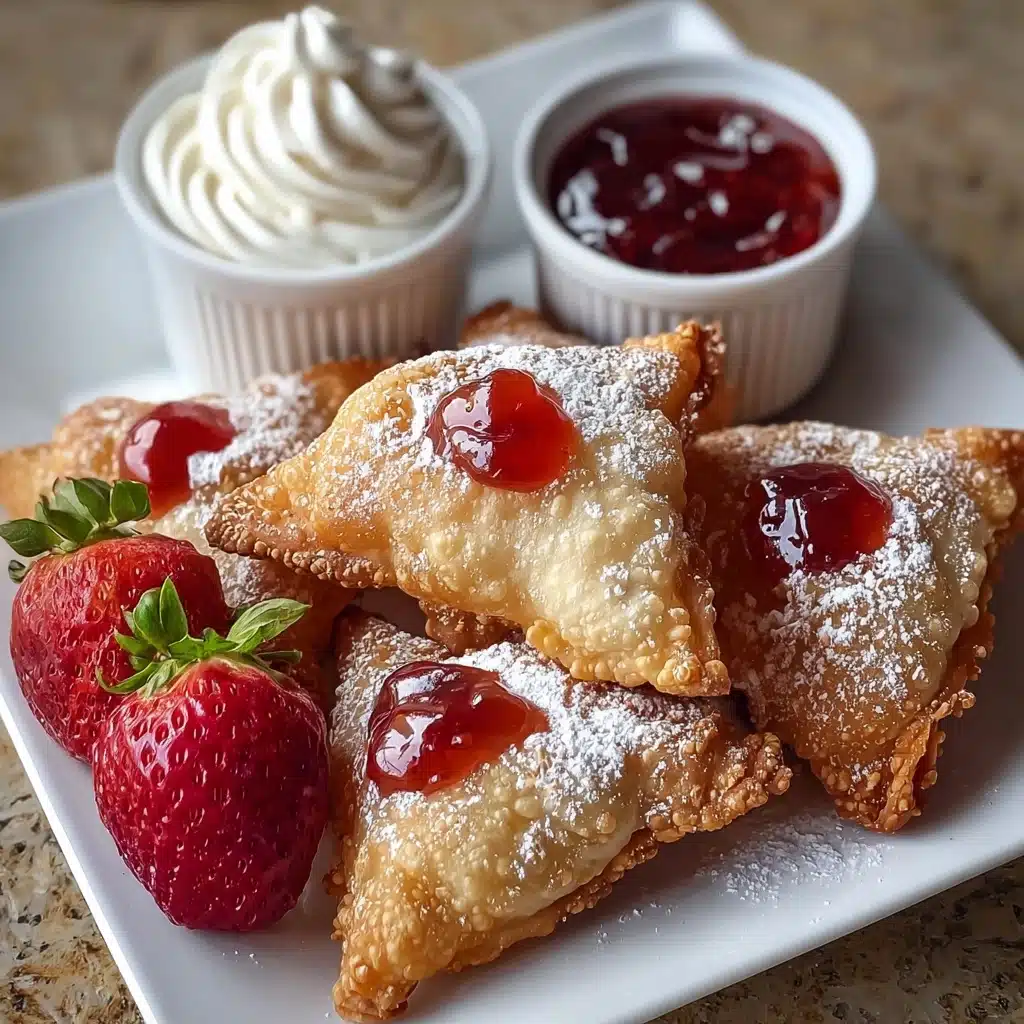 Deep-Fried Strawberry Cheesecake Stuffed Wonton Bites Recipe - Recipe Image