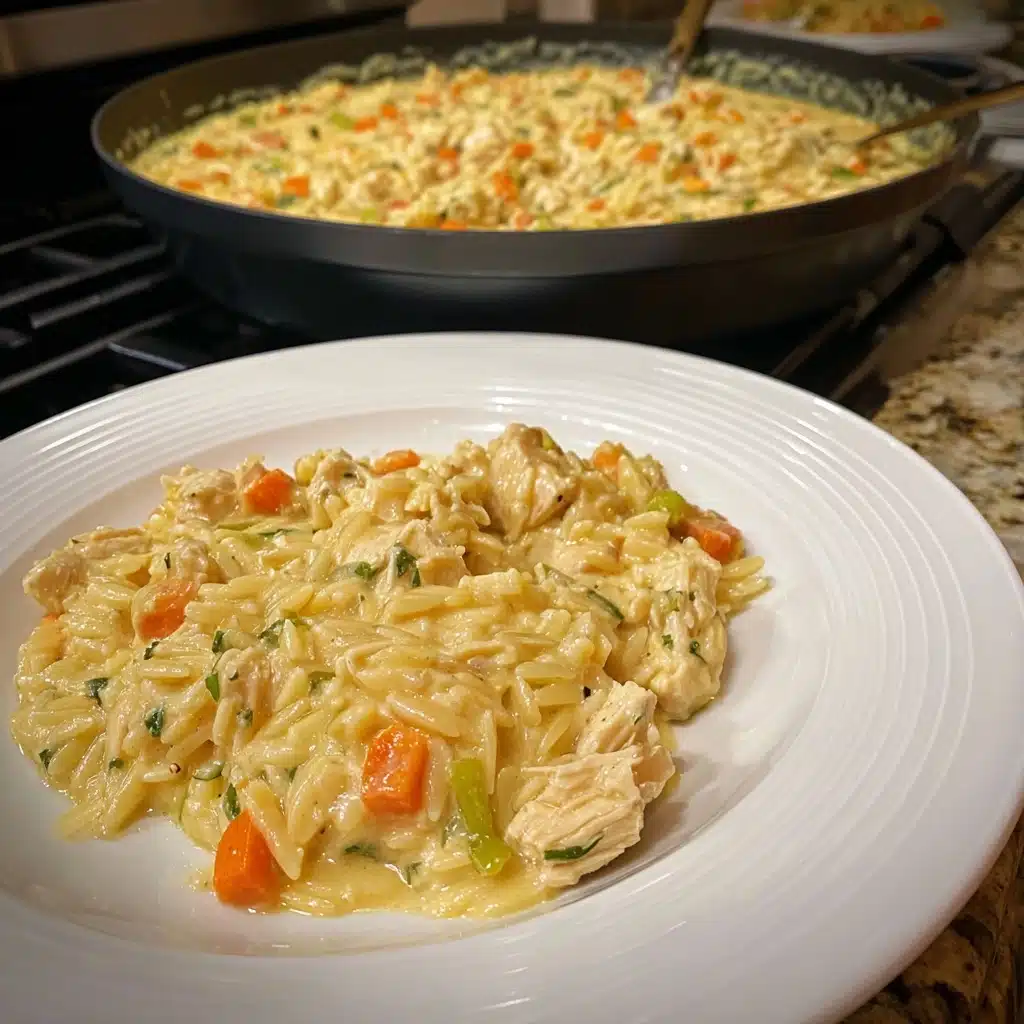 Creamy Chicken Pot Pie Orzo Recipe - Recipe Image