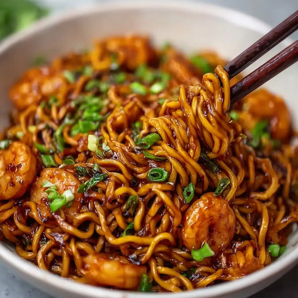 Sticky Garlic Chicken Noodles Recipe - Recipe Image