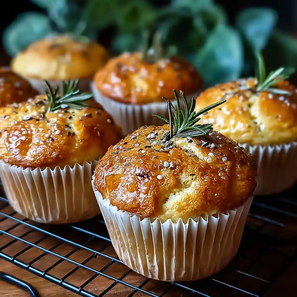 Easy Garlic Rosemary Focaccia Muffins Recipe - Recipe Image