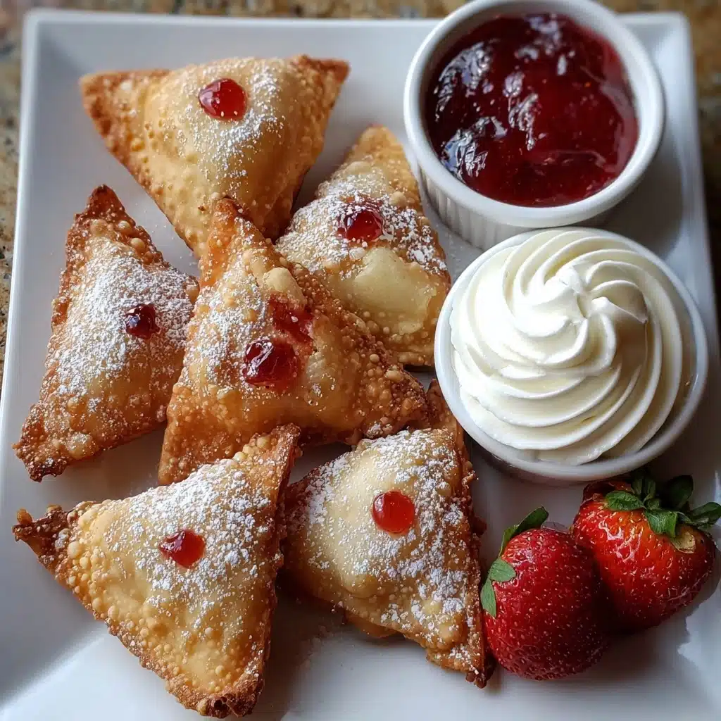 Deep-Fried Strawberry Cheesecake Stuffed Wonton Bites Recipe - Recipe Image