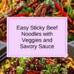 Sticky Beef Noodles Recipe