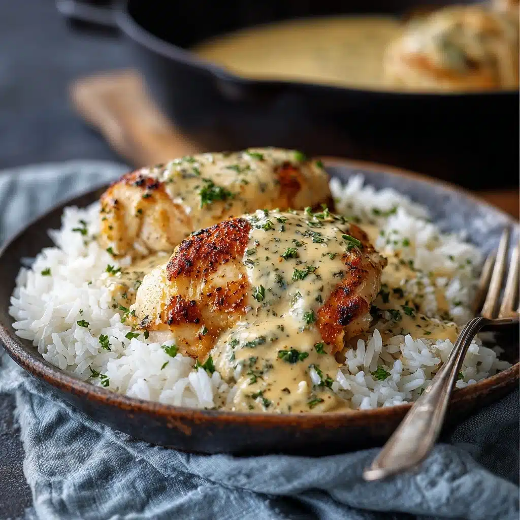 Creamy Smothered Chicken And Rice Recipe - Recipe Image