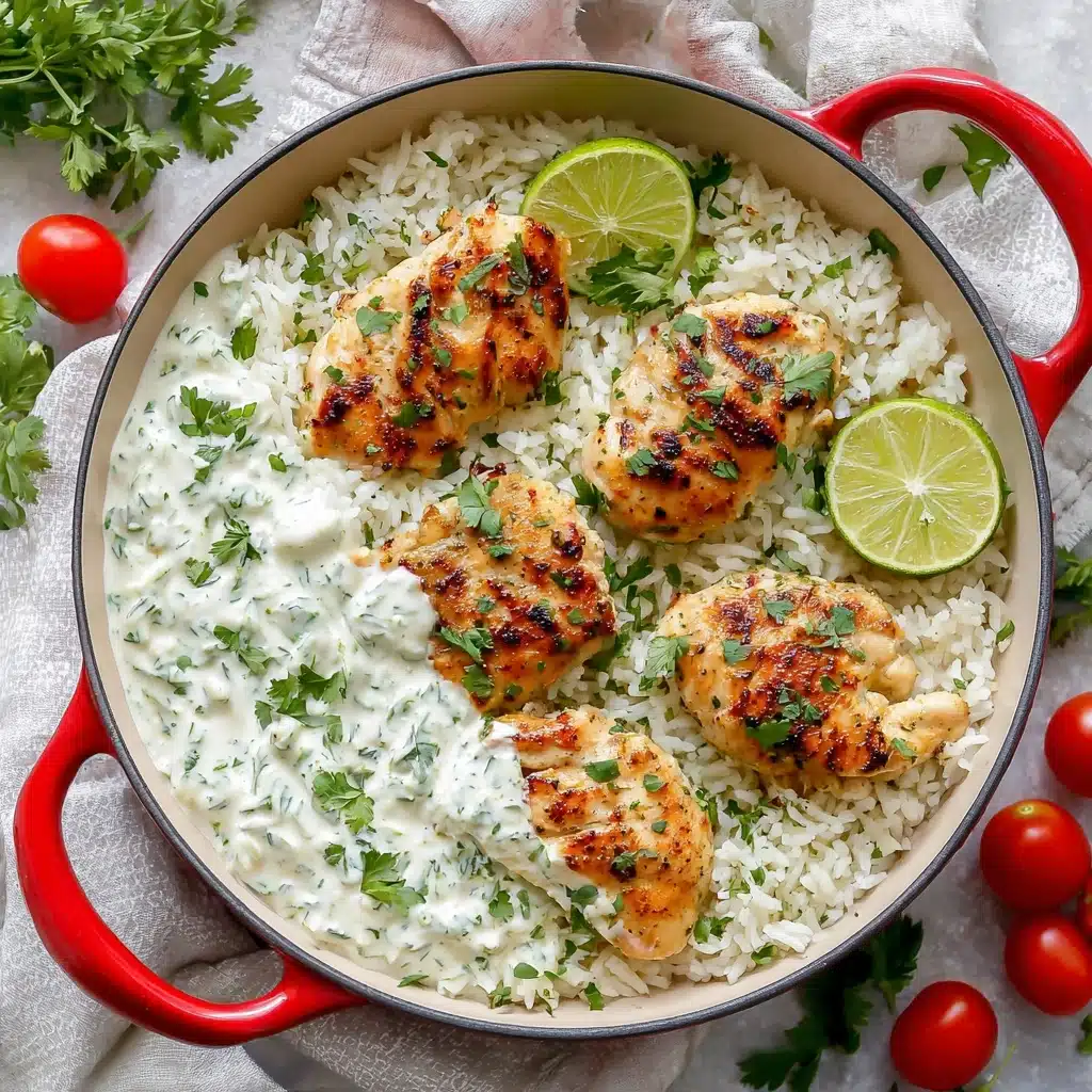 Dump-and-Bake Chicken Tzatziki with Rice Recipe - Recipe Image