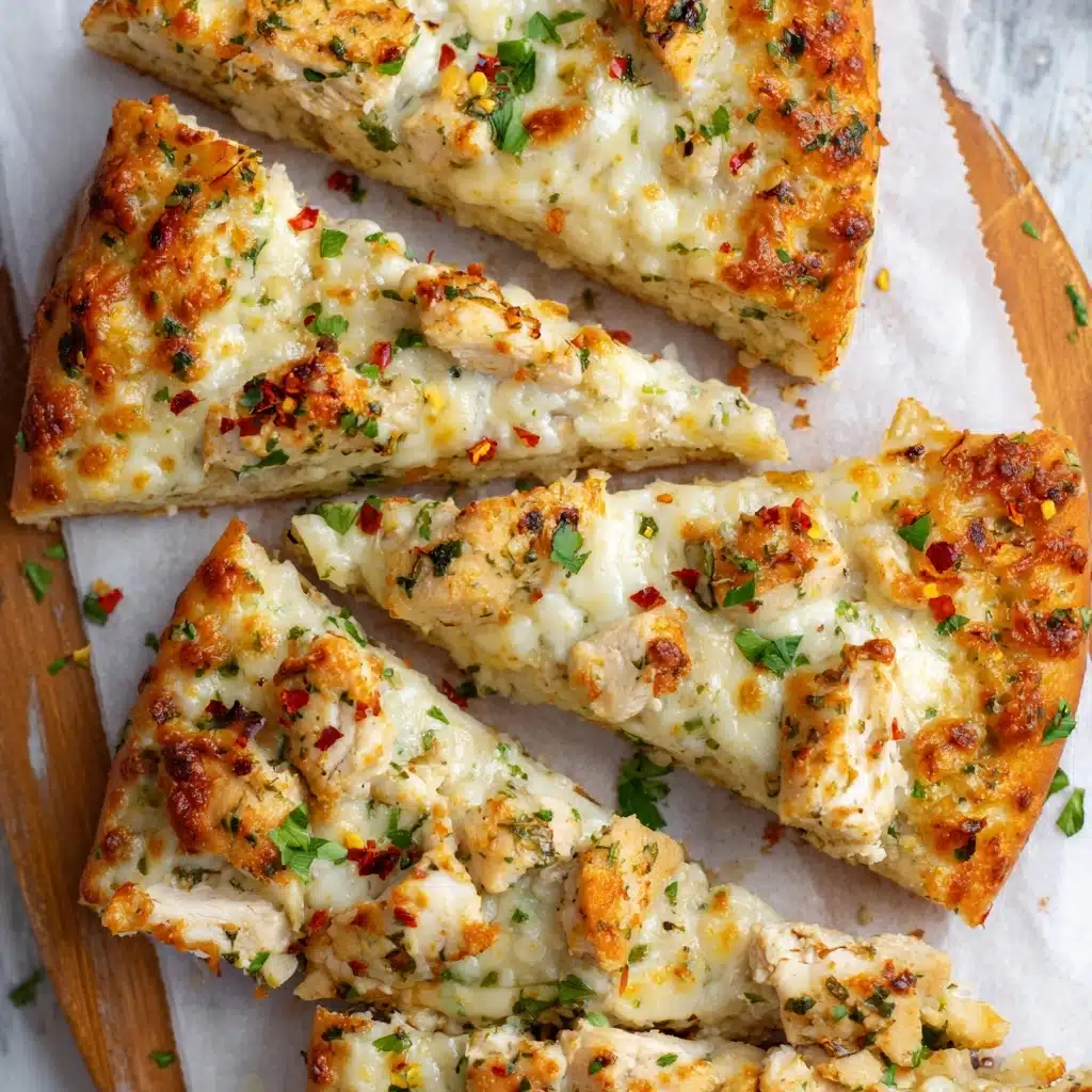 Chicken Alfredo Garlic Bread - Recipe Image