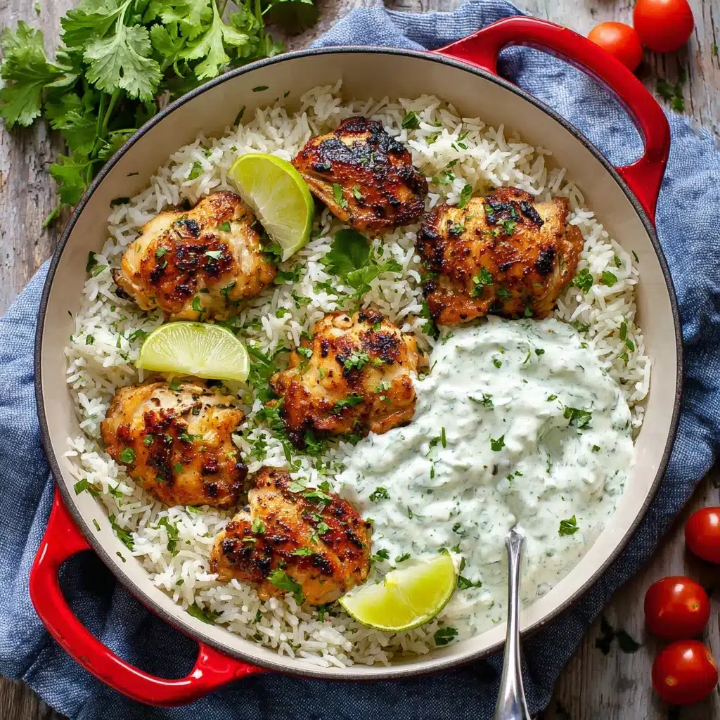 Dump-and-Bake Chicken Tzatziki with Rice Recipe - Recipe Image