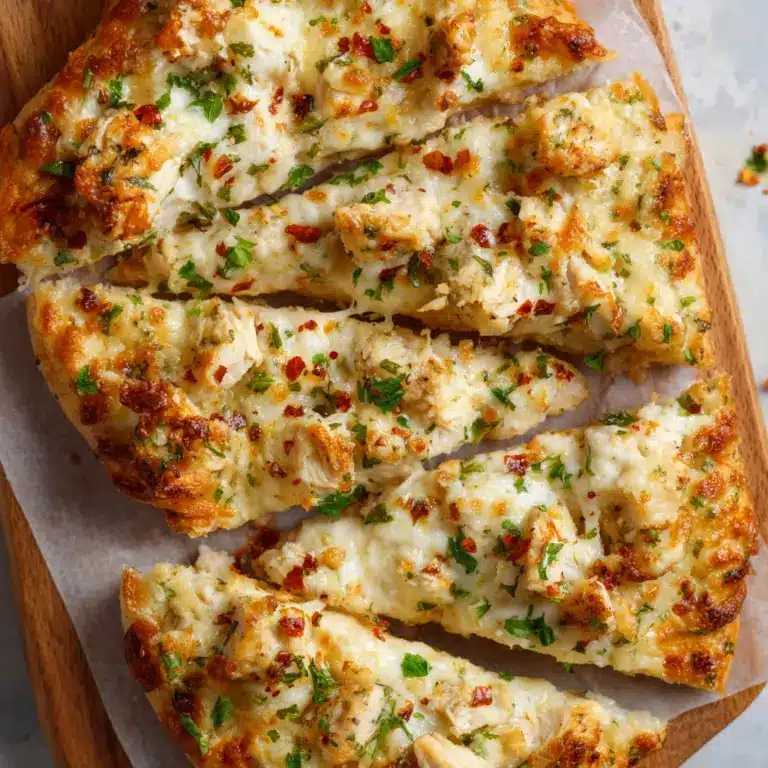 Chicken Alfredo Garlic Bread