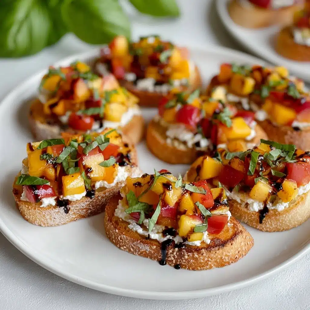 Quick Peach Bruschetta with Whipped Ricotta Recipe - Recipe Image