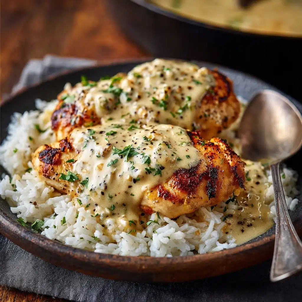 Creamy Smothered Chicken And Rice Recipe - Recipe Image