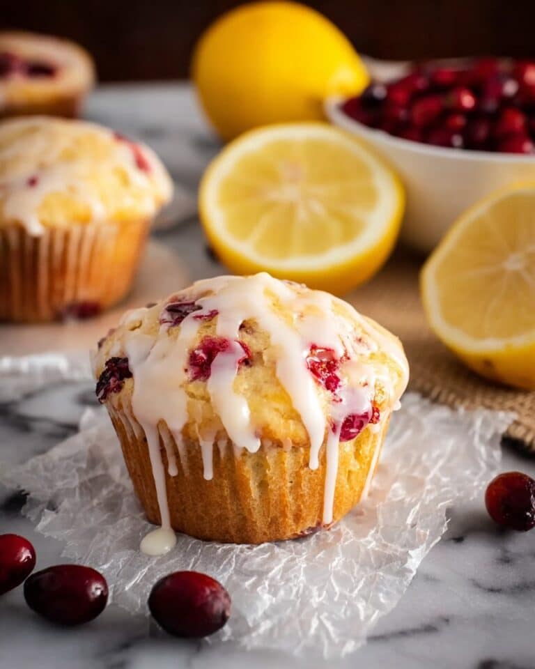 Glazed Lemon Cranberry Muffins Recipe