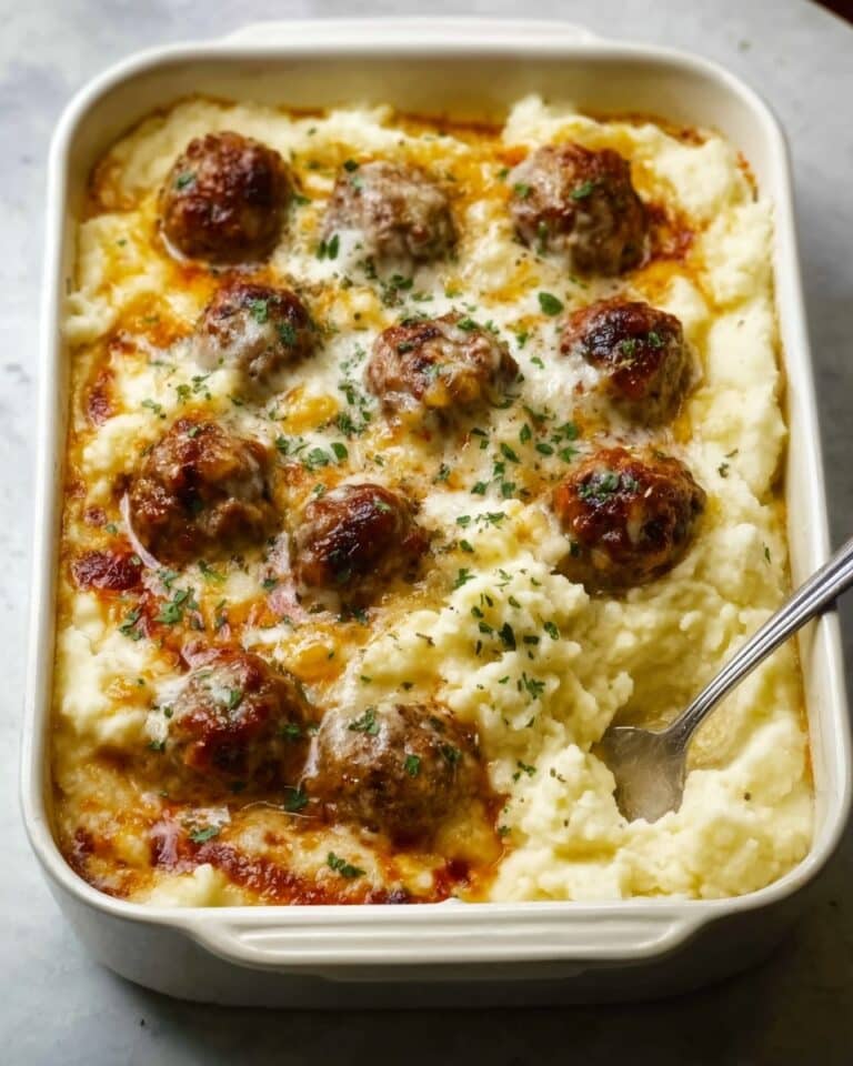 Cozy Meatball and Mashed Potato Bake Recipe