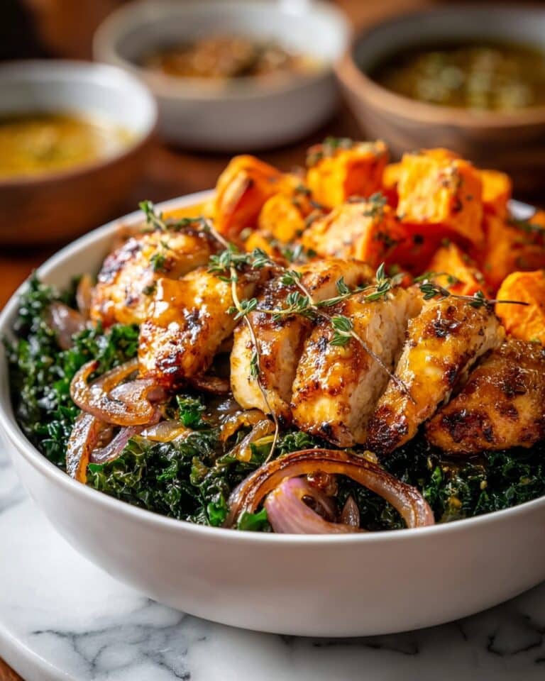 Maple Dijon Chicken & Roasted Sweet Potato Bowls Recipe