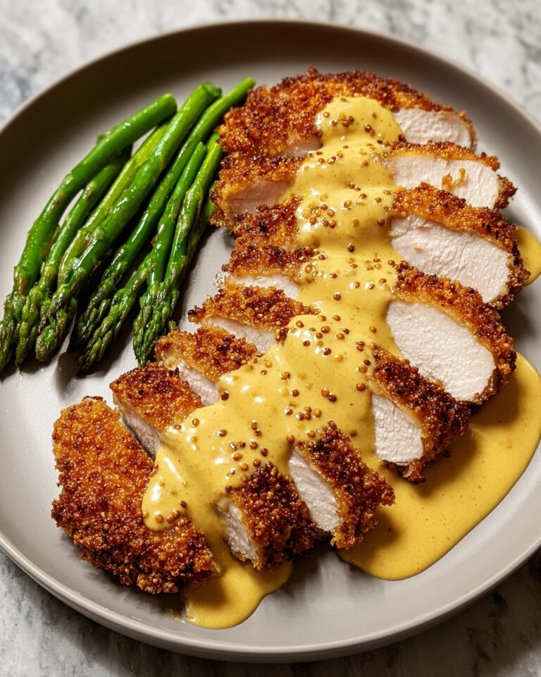 Pretzel Crusted Chicken with Cheddar Mustard Sauce Recipe