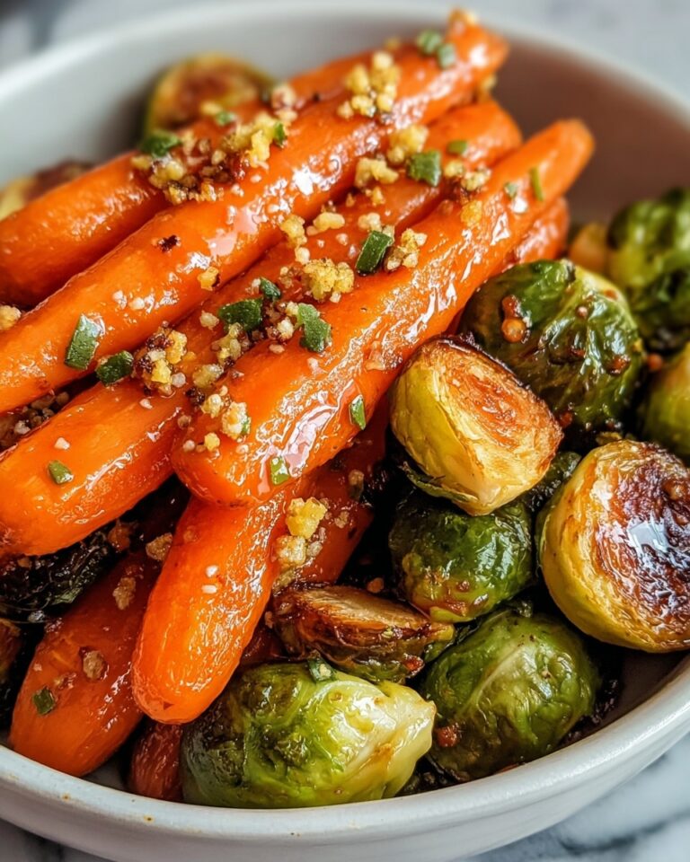 Crispy Maple Glazed Carrots and Brussels Sprouts Recipe