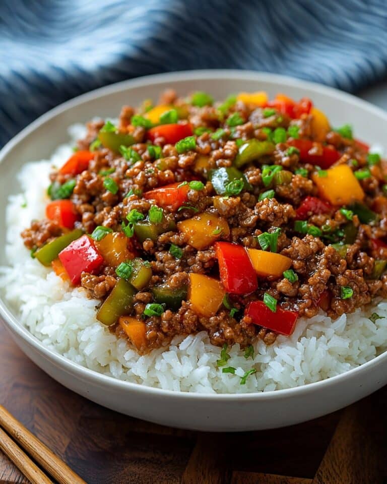 Beef and Pepper Rice Bowl Recipe