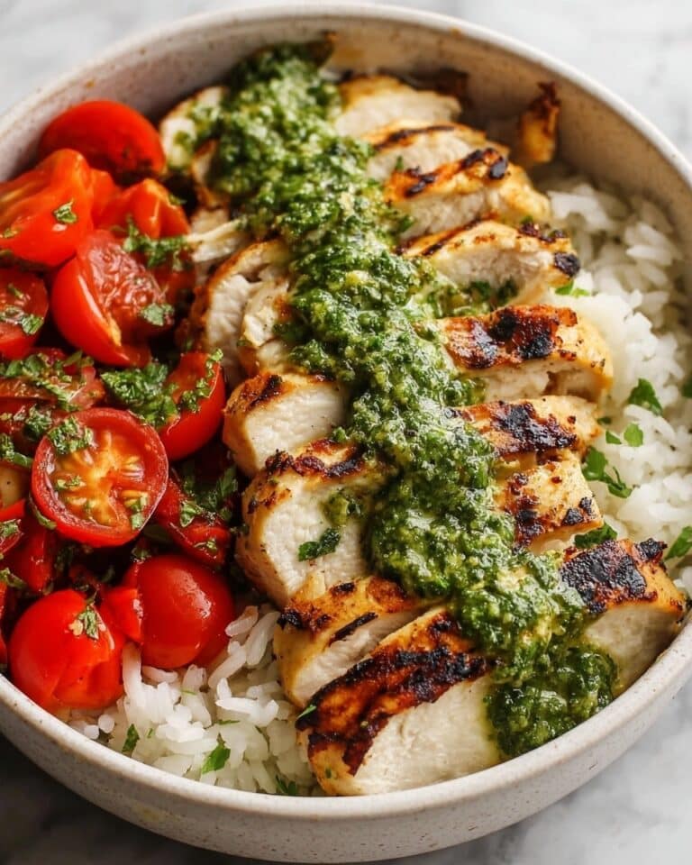 Chimichurri Grilled Chicken Bowl with Garlic Sauce Recipe