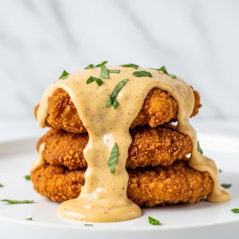 Pretzel Chicken with Mustard-Cheddar Sauce Recipe