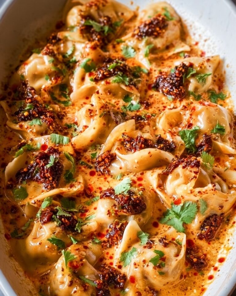 Baked Dumplings in Red Curry Coconut Sauce Recipe
