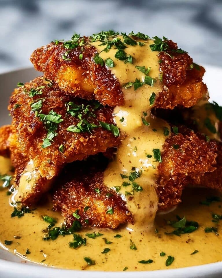 Pretzel Chicken with Mustard Cheddar Sauce Recipe