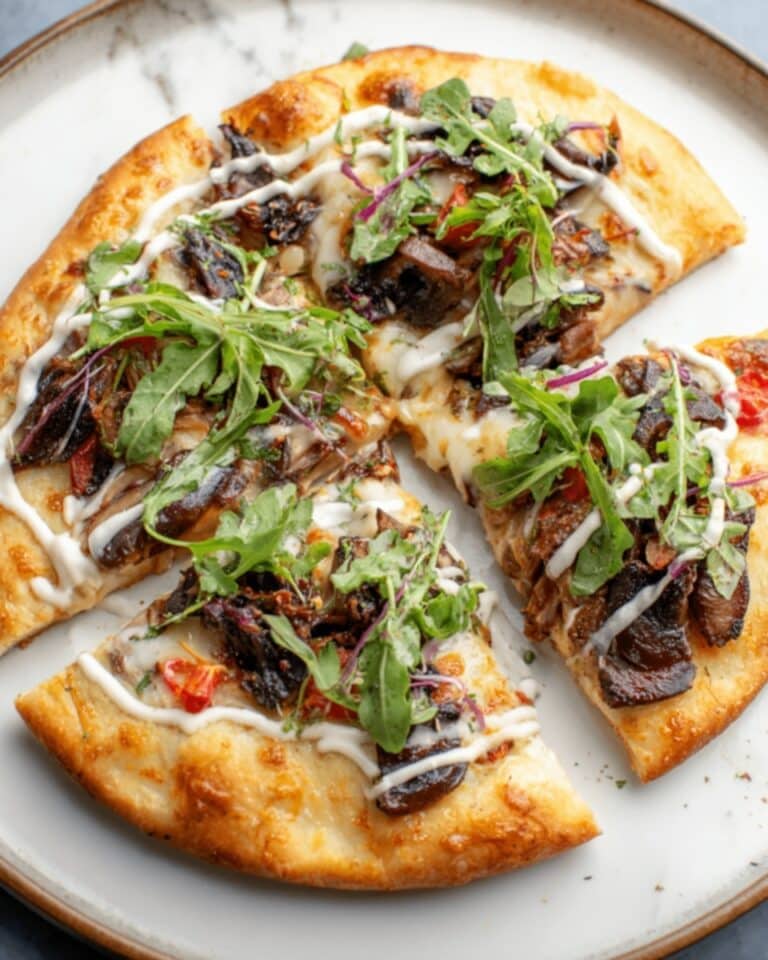 Unique Short Rib Pizza with Smoked Gouda Cream Sauce Recipe