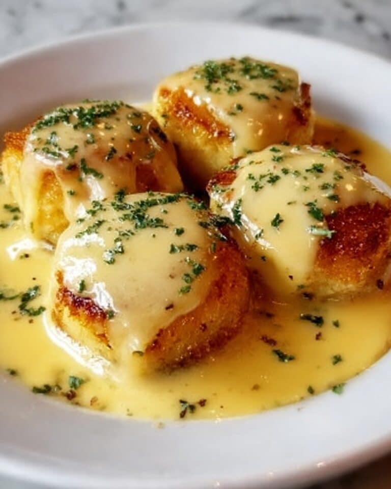 Decadent Chicken Pillows with Garlic Parmesan Sauce Recipe