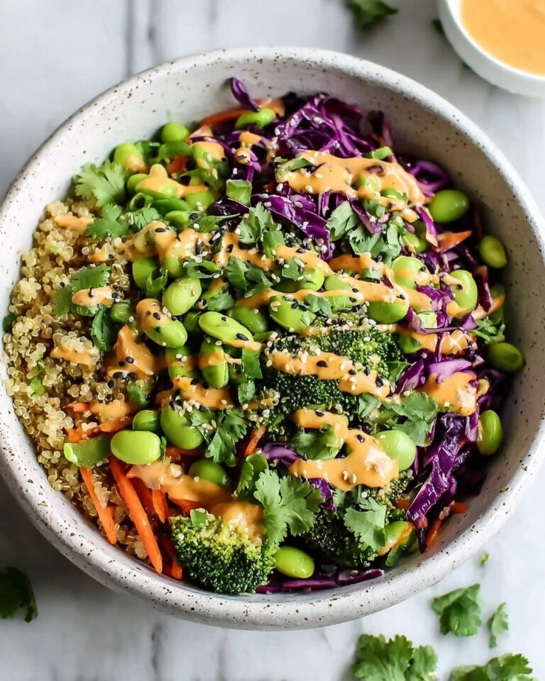 Crunchy Asian Edamame Quinoa Salad with Peanut Dressing Recipe