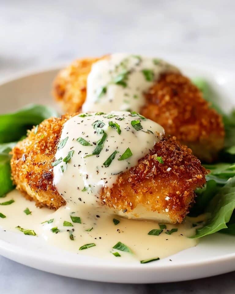 Delicious Chicken Pillows with Creamy Parmesan Sauce Recipe